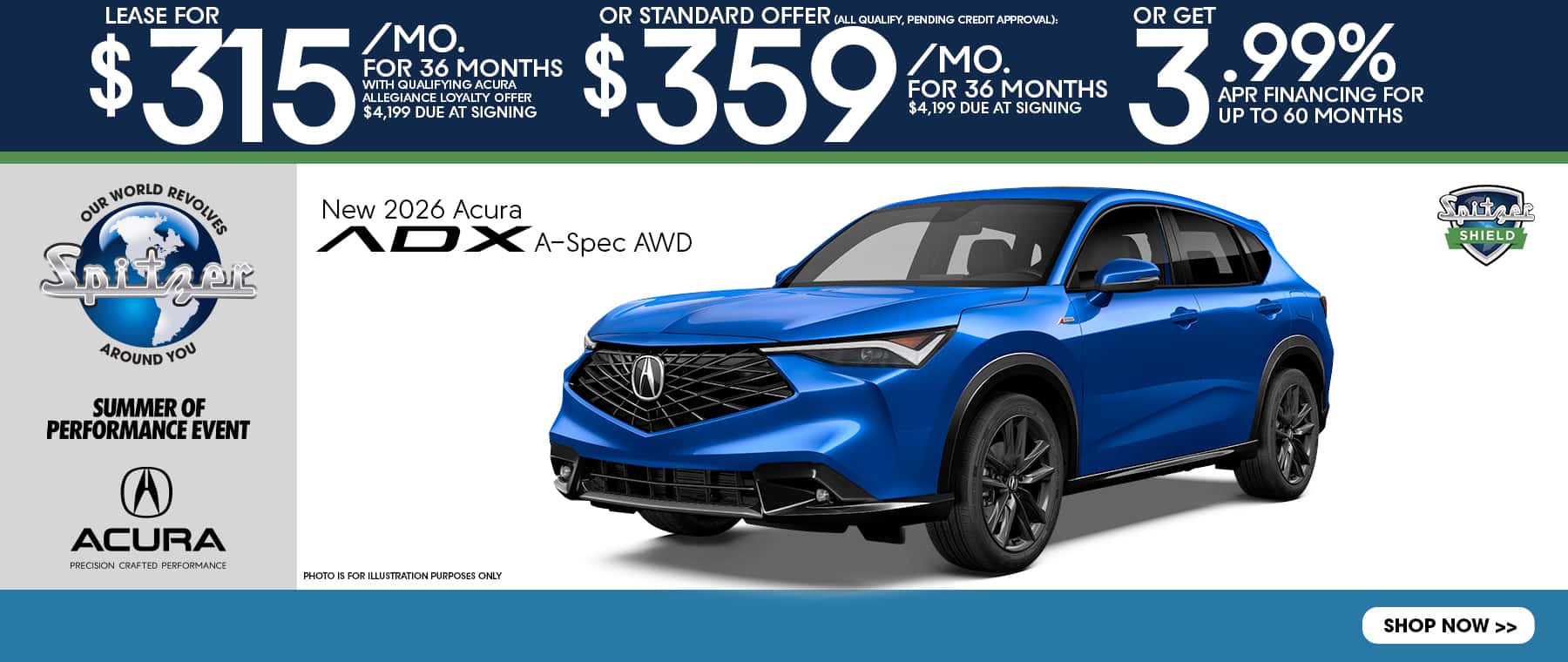 08.2026_2026 Acura ADX_Lease for $315 for 36 mo OR Lease for $359 for 36 mo OR get 3.99% for 60 mo