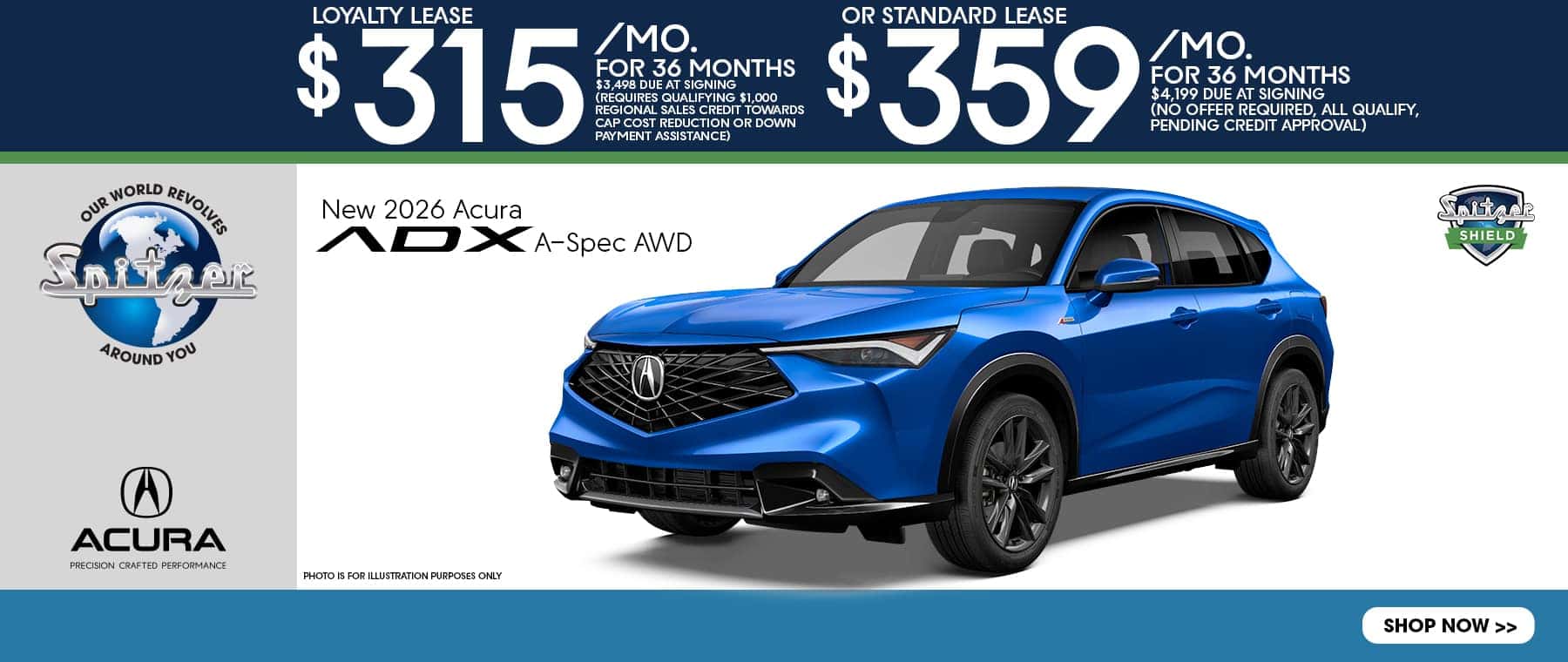 09.2026_2026 Acura ADX Loyalty Lease for $315 for 36 mo OR Standard Lease for $359 for 36 mo