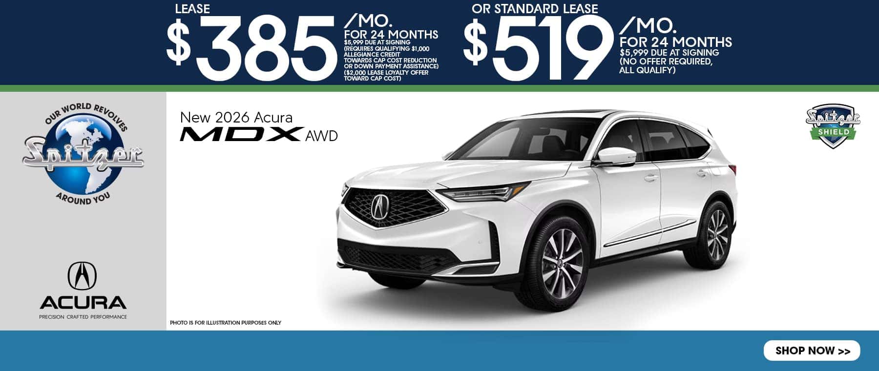 09.2026_2026 Acura MDX Loyalty Lease for $385 for 24 mo OR Standard Lease for $519 for 24 mo