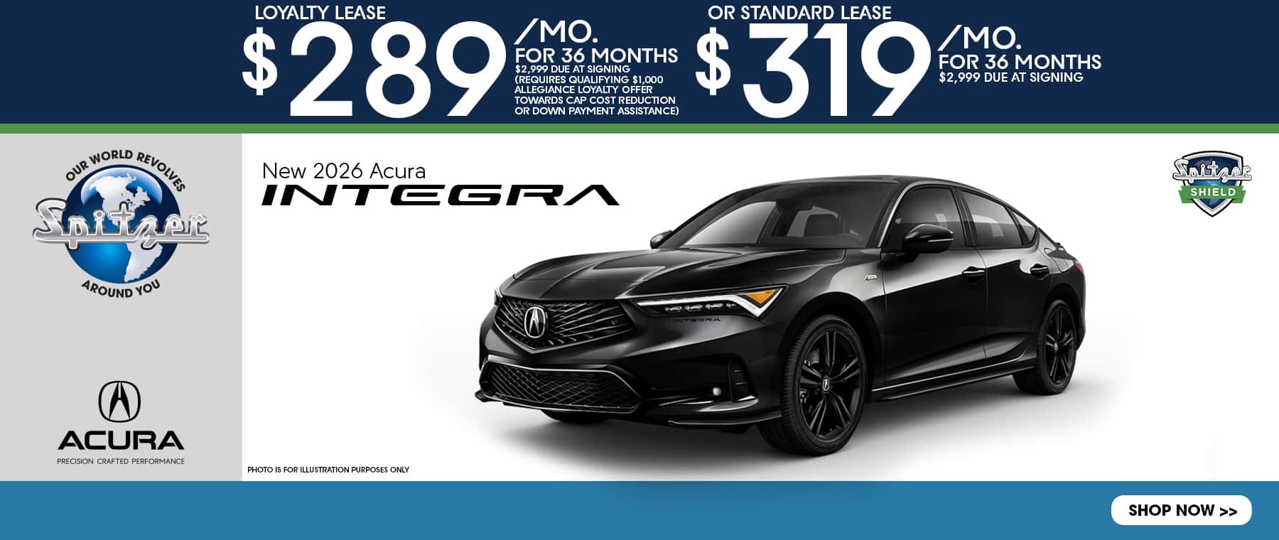 09.2026_Acura Integra_Loyalty Lease for $289 for 36 mo OR Standard Lease for $319 for 36 mo
