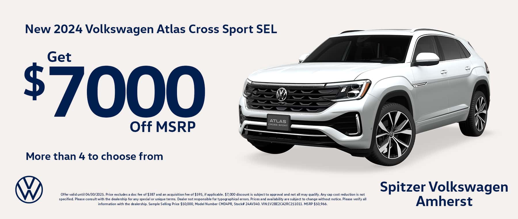 03.2025_Carrera_Get $7,000 off MSRP on a New 2024 Atlas Cross Sport SEL! More than 4 to choose from!
