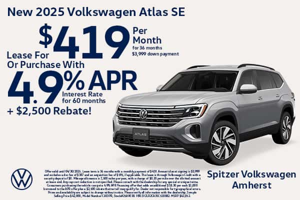 2025 Volkswagen Atlas SE - Lease for $419/mo for 36 months