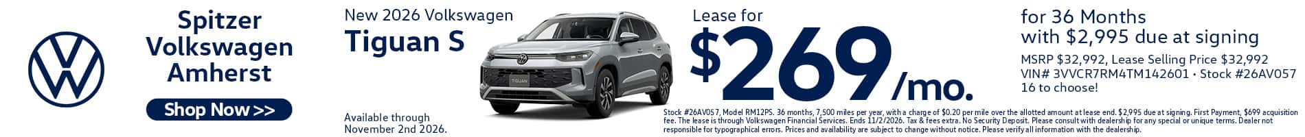 09.2026_VW Tiguan_Lease for $269 for 36 mo
