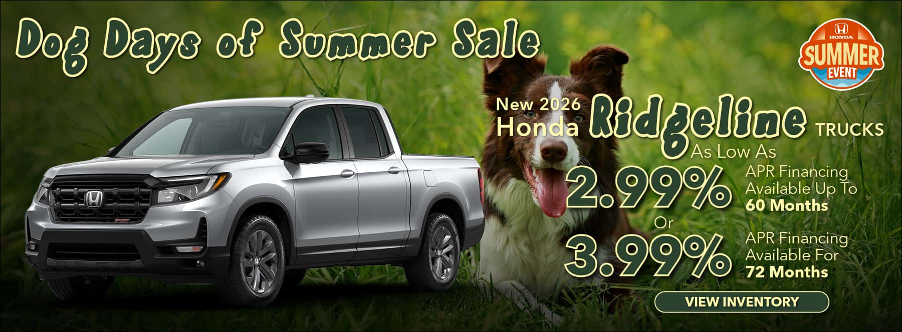 Dog Days of Summer Ridgeline Offer