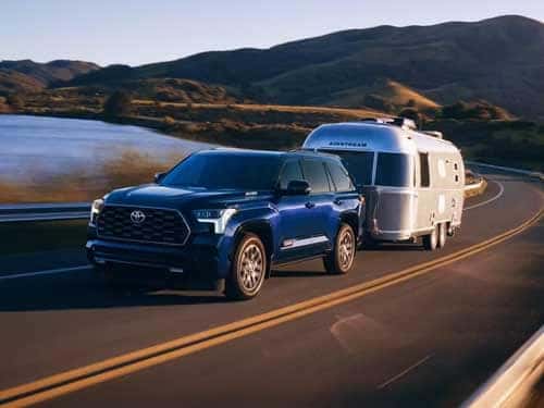 2023 Toyota Sequoia towing a trailer