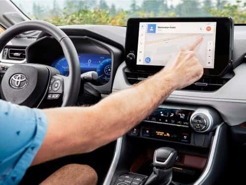 2024 Toyota RAV4 view of touchscreen displaying navigation directions
