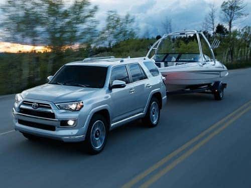 2024 Toyota 4Runner towing a boat