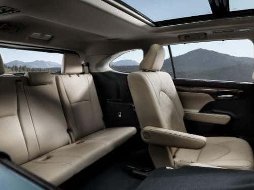 2024 Toyota Highlander interior view of back seating area